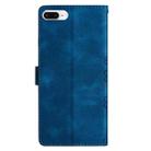 For iPhone 8 Plus / 7 Plus Cherry Blossom Butterfly Skin Feel Embossed PU Phone Case(Blue) - 3