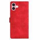 For iPhone 16 Cherry Blossom Butterfly Skin Feel Embossed PU Phone Case(Red) - 3