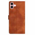 For iPhone 16 Cherry Blossom Butterfly Skin Feel Embossed PU Phone Case(Brown) - 3