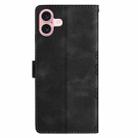 For iPhone 16 Cherry Blossom Butterfly Skin Feel Embossed PU Phone Case(Black) - 3