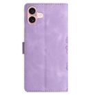 For iPhone 16 Plus Cherry Blossom Butterfly Skin Feel Embossed PU Phone Case(Purple) - 3