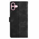 For iPhone 16 Plus Cherry Blossom Butterfly Skin Feel Embossed PU Phone Case(Black) - 3