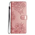 For iPhone 16 Plus Cherry Blossom Butterfly Skin Feel Embossed PU Phone Case(Rose Gold) - 2