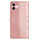 For iPhone 16 Plus Cherry Blossom Butterfly Skin Feel Embossed PU Phone Case(Rose Gold) - 3