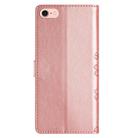 For iPhone 16e Cherry Blossom Butterfly Skin Feel Embossed PU Phone Case(Rose Gold) - 3
