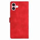 For iPhone 17 Cherry Blossom Butterfly Skin Feel Embossed PU Phone Case(Red) - 3