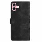 For iPhone 17 Cherry Blossom Butterfly Skin Feel Embossed PU Phone Case(Black) - 3