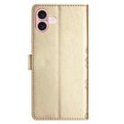 For iPhone 17 Cherry Blossom Butterfly Skin Feel Embossed PU Phone Case(Gold) - 3