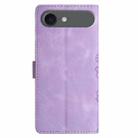 For iPhone 17 Air Cherry Blossom Butterfly Skin Feel Embossed PU Phone Case(Purple) - 3