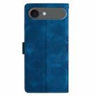 For iPhone 17 Air Cherry Blossom Butterfly Skin Feel Embossed PU Phone Case(Blue) - 3