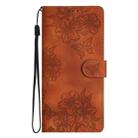 For iPhone 17 Air Cherry Blossom Butterfly Skin Feel Embossed PU Phone Case(Brown) - 2