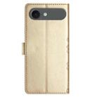 For iPhone 17 Air Cherry Blossom Butterfly Skin Feel Embossed PU Phone Case(Gold) - 3