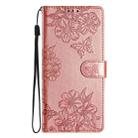 For iPhone 17 Air Cherry Blossom Butterfly Skin Feel Embossed PU Phone Case(Rose Gold) - 2