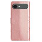 For iPhone 17 Air Cherry Blossom Butterfly Skin Feel Embossed PU Phone Case(Rose Gold) - 3