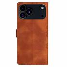For iPhone 17 Pro Cherry Blossom Butterfly Skin Feel Embossed PU Phone Case(Brown) - 3
