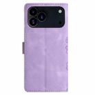 For iPhone 17 Pro Max Cherry Blossom Butterfly Skin Feel Embossed PU Phone Case(Purple) - 3