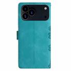 For iPhone 17 Pro Max Cherry Blossom Butterfly Skin Feel Embossed PU Phone Case(Green) - 3