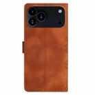 For iPhone 17 Pro Max Cherry Blossom Butterfly Skin Feel Embossed PU Phone Case(Brown) - 3