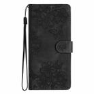 For iPhone 17 Pro Max Cherry Blossom Butterfly Skin Feel Embossed PU Phone Case(Black) - 2