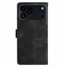 For iPhone 17 Pro Max Cherry Blossom Butterfly Skin Feel Embossed PU Phone Case(Black) - 3