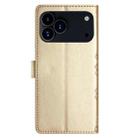 For iPhone 17 Pro Max Cherry Blossom Butterfly Skin Feel Embossed PU Phone Case(Gold) - 3