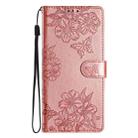 For iPhone 17 Pro Max Cherry Blossom Butterfly Skin Feel Embossed PU Phone Case(Rose Gold) - 2