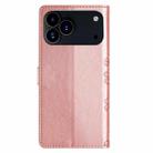 For iPhone 17 Pro Max Cherry Blossom Butterfly Skin Feel Embossed PU Phone Case(Rose Gold) - 3