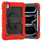 For iPad Pro 11 2024 Silicone Hybrid PC Tablet Case with Shoulder Strap(Red) - 1