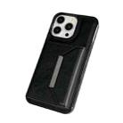 For iPhone 15 Pro Max Solid Color Metal Buckle Card Slots Bag Phone Case(Black) - 2