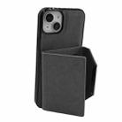 For iPhone 14 Plus Solid Color Metal Buckle Card Slots Bag Phone Case(Grey) - 3