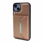 For iPhone 13 Solid Color Metal Buckle Card Slots Bag Phone Case(Rose Gold) - 2