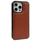 For iPhone 16 Pro Max Solid Color Metal Buckle Card Slots Bag Phone Case(Brown) - 2