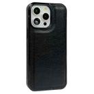 For iPhone 16 Pro Solid Color Metal Buckle Card Slots Bag Phone Case(Black) - 2