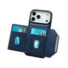 For iPhone 17 Pro Solid Color Metal Buckle Card Slots Bag Phone Case(Blue) - 3