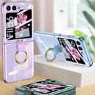 For Samsung Galaxy Z Flip6 GKK Integrated Electroplating Phone Case with Ring(Purple) - 2