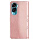 For Honor 90 Lite 5G Cherry Blossom Butterfly Skin Feel Embossed PU Phone Case(Rose Gold) - 3