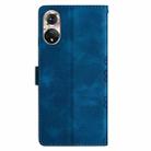 For Honor 50 Cherry Blossom Butterfly Skin Feel Embossed PU Phone Case(Blue) - 3