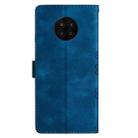 For Honor 50 Lite Cherry Blossom Butterfly Skin Feel Embossed PU Phone Case(Blue) - 3