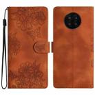 For Honor 50 Lite Cherry Blossom Butterfly Skin Feel Embossed PU Phone Case(Brown) - 1