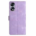 For Honor 70 Cherry Blossom Butterfly Skin Feel Embossed PU Phone Case(Purple) - 3