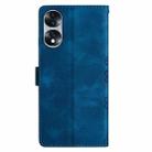 For Honor 70 Cherry Blossom Butterfly Skin Feel Embossed PU Phone Case(Blue) - 3