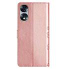 For Honor 70 Cherry Blossom Butterfly Skin Feel Embossed PU Phone Case(Rose Gold) - 3