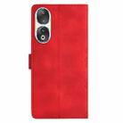 For Honor 90 Cherry Blossom Butterfly Skin Feel Embossed PU Phone Case(Red) - 3