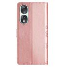 For Honor 90 Cherry Blossom Butterfly Skin Feel Embossed PU Phone Case(Rose Gold) - 3