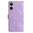 For Honor X7 Cherry Blossom Butterfly Skin Feel Embossed PU Phone Case(Purple) - 3