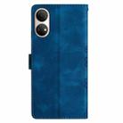 For Honor X7 Cherry Blossom Butterfly Skin Feel Embossed PU Phone Case(Blue) - 3