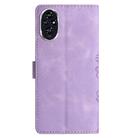 For Honor 200 Cherry Blossom Butterfly Skin Feel Embossed PU Phone Case(Purple) - 3