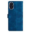 For Honor 200 Cherry Blossom Butterfly Skin Feel Embossed PU Phone Case(Blue) - 3