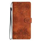 For Honor 200 Cherry Blossom Butterfly Skin Feel Embossed PU Phone Case(Brown) - 2