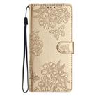 For Honor 200 Cherry Blossom Butterfly Skin Feel Embossed PU Phone Case(Gold) - 2